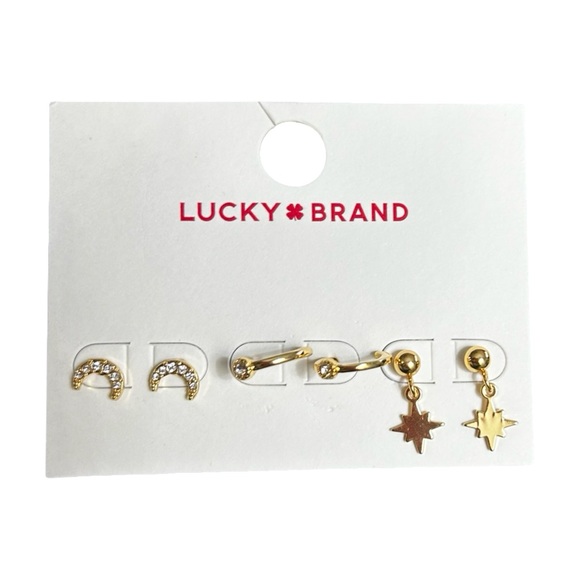Lucky Brand Jewelry - New Lucky Brand Gold Tone Stud Earrings Set